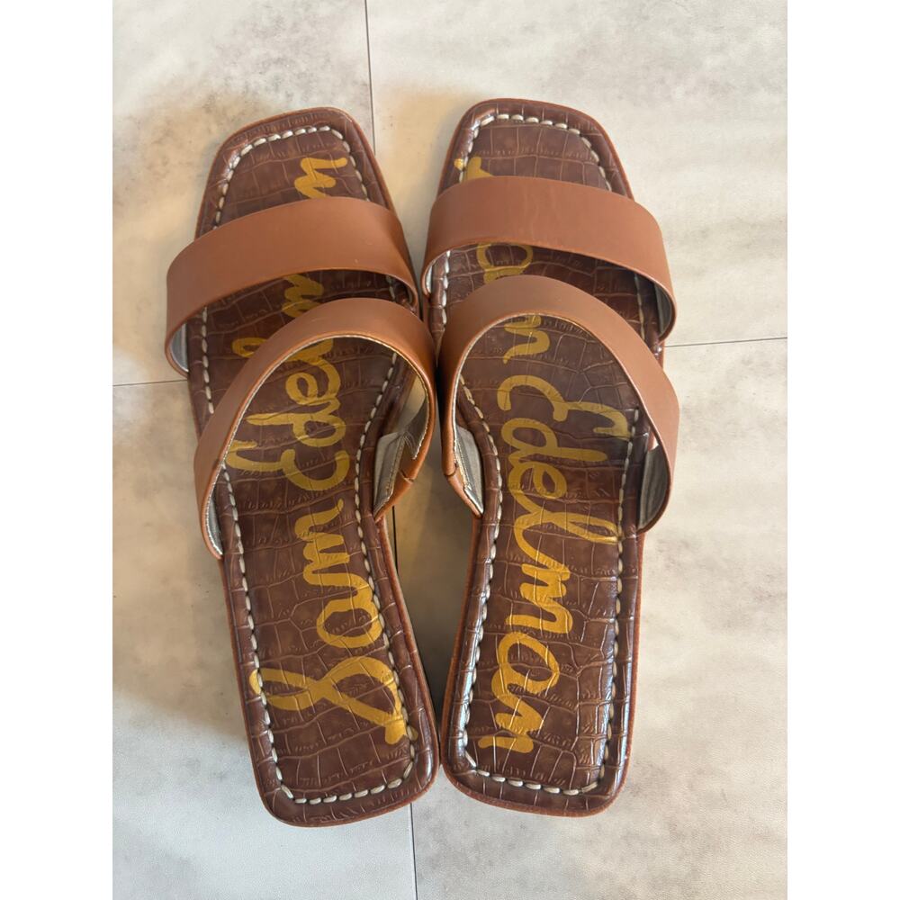 Sam Edelman Vena Wedge Sandals brown Leather Upper slip on Shoes Size 8 - Picture 2 of 7